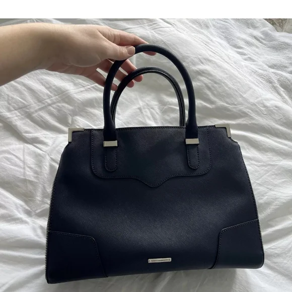 Rebecca Minkoff navy leather satchel purse - Picture 2 of 8